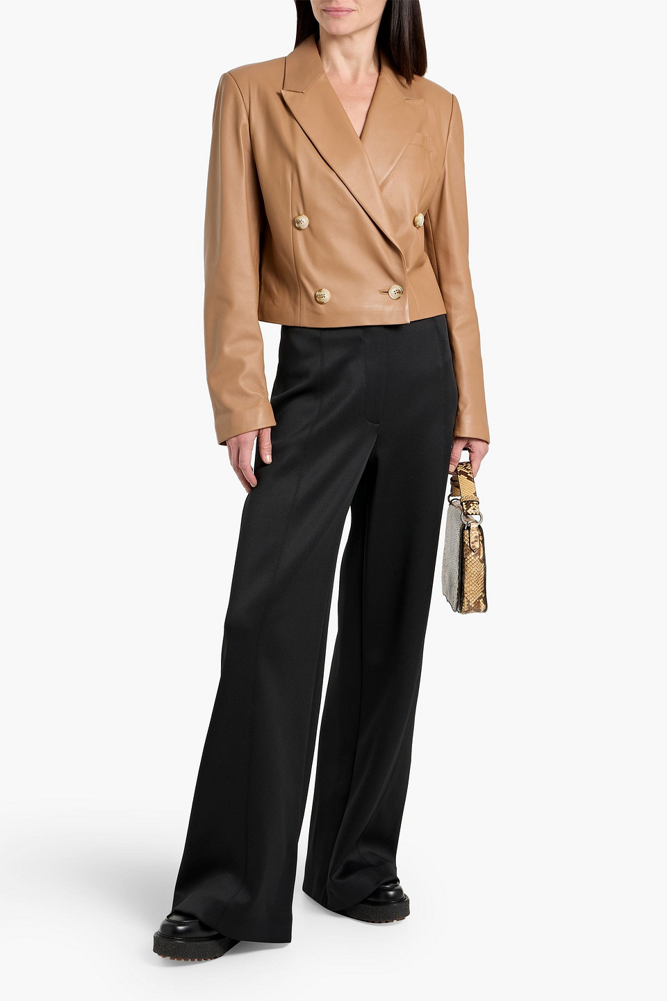 Max Mara Laerte Stretch-cady Wide-leg Pants In Black