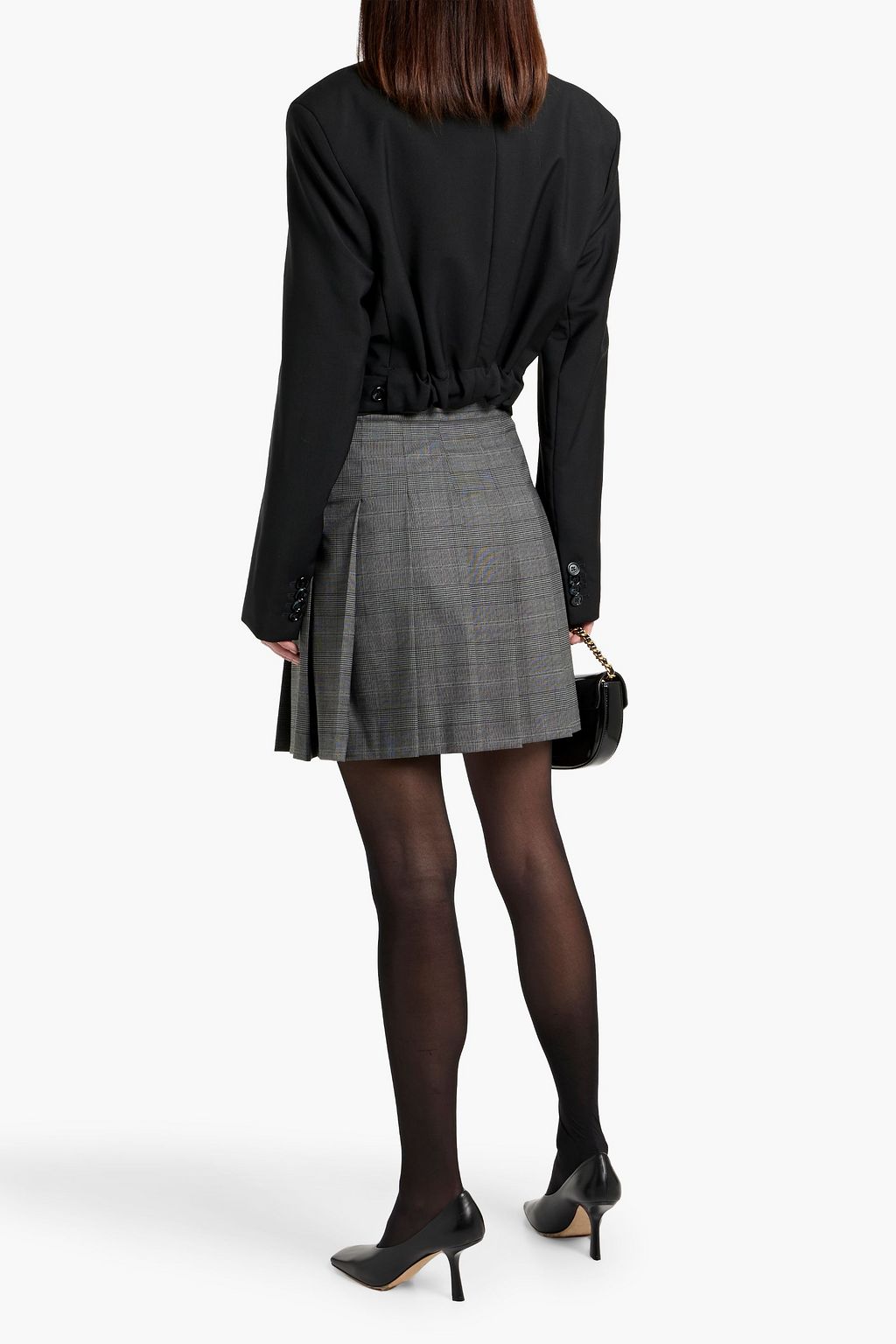 MAX MARA STUDIO Alcuno Prince of Wales checked wool-blend mini skirt