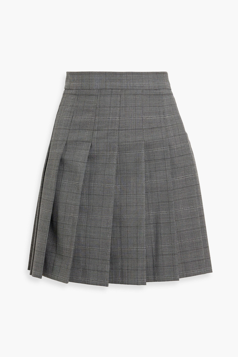 Max Mara Alcuno Prince Of Wales Checked Wool-blend Mini Skirt In Gray