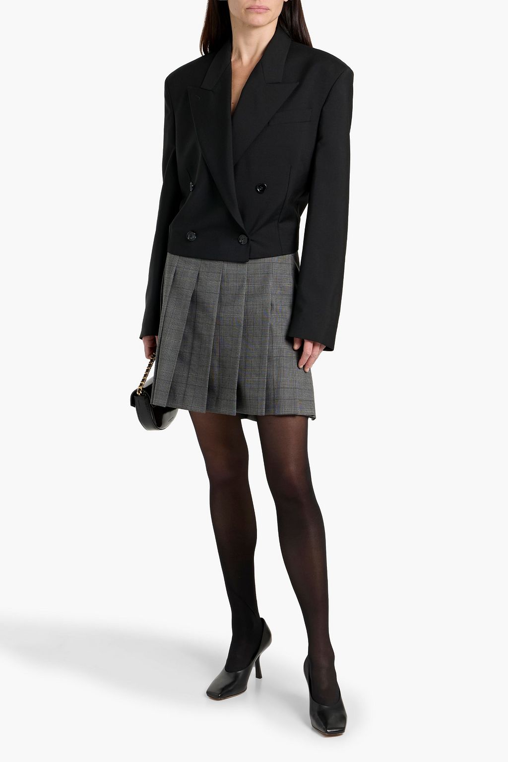 MAX MARA STUDIO Alcuno Prince of Wales checked wool-blend mini skirt