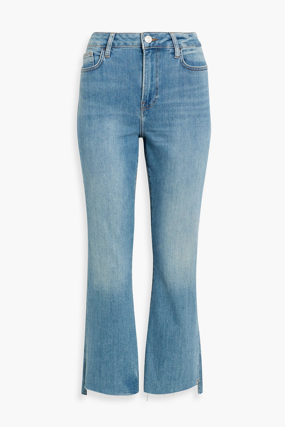 Frame Le Crop Mini Boot High-rise Bootcut Jeans In Blue