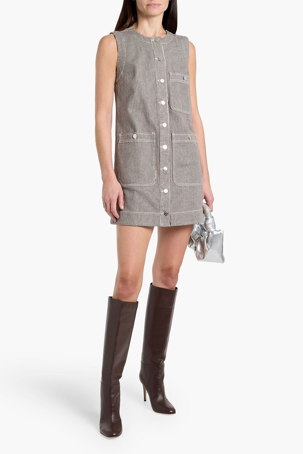 VERONICA BEARD Oakley striped denim mini dress