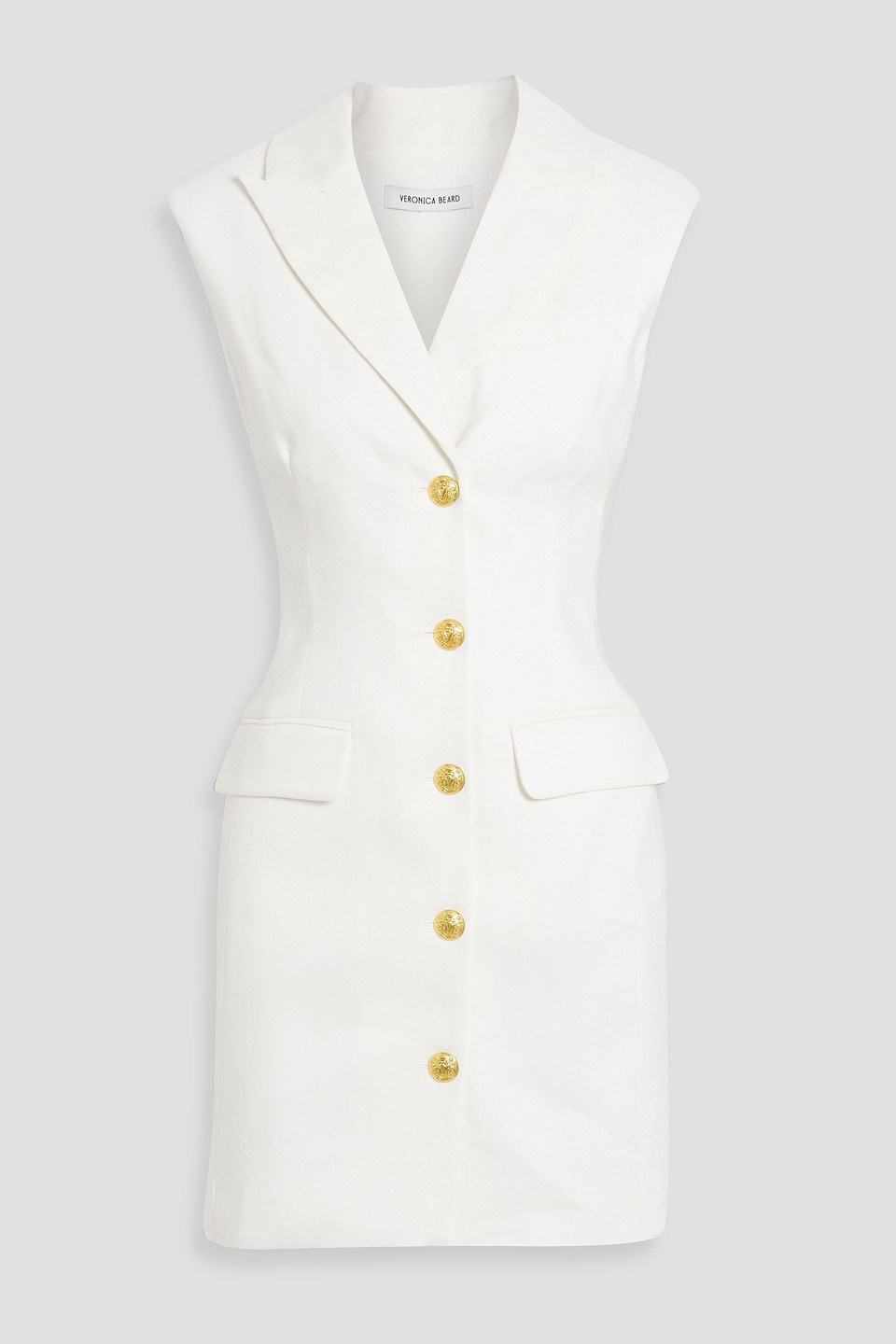 veronica beard - fairfax linen-blend twill mini dress - white - us 8