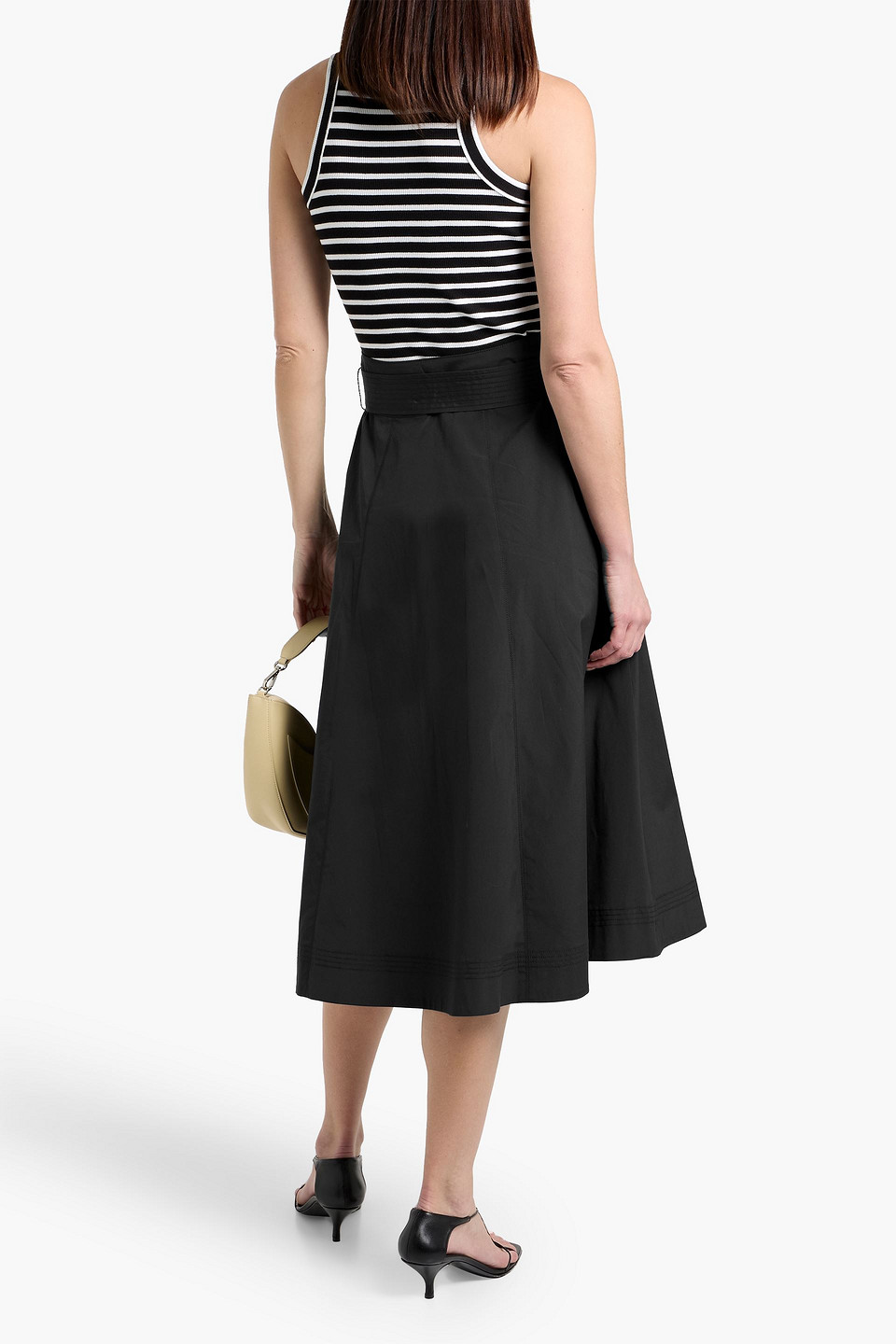  Veronica Beard - Cropped Tanktop „jordyn“ Aus Jersey Aus Einer Baumwollmischung Mit Streifen - Schwarz - Xxs 