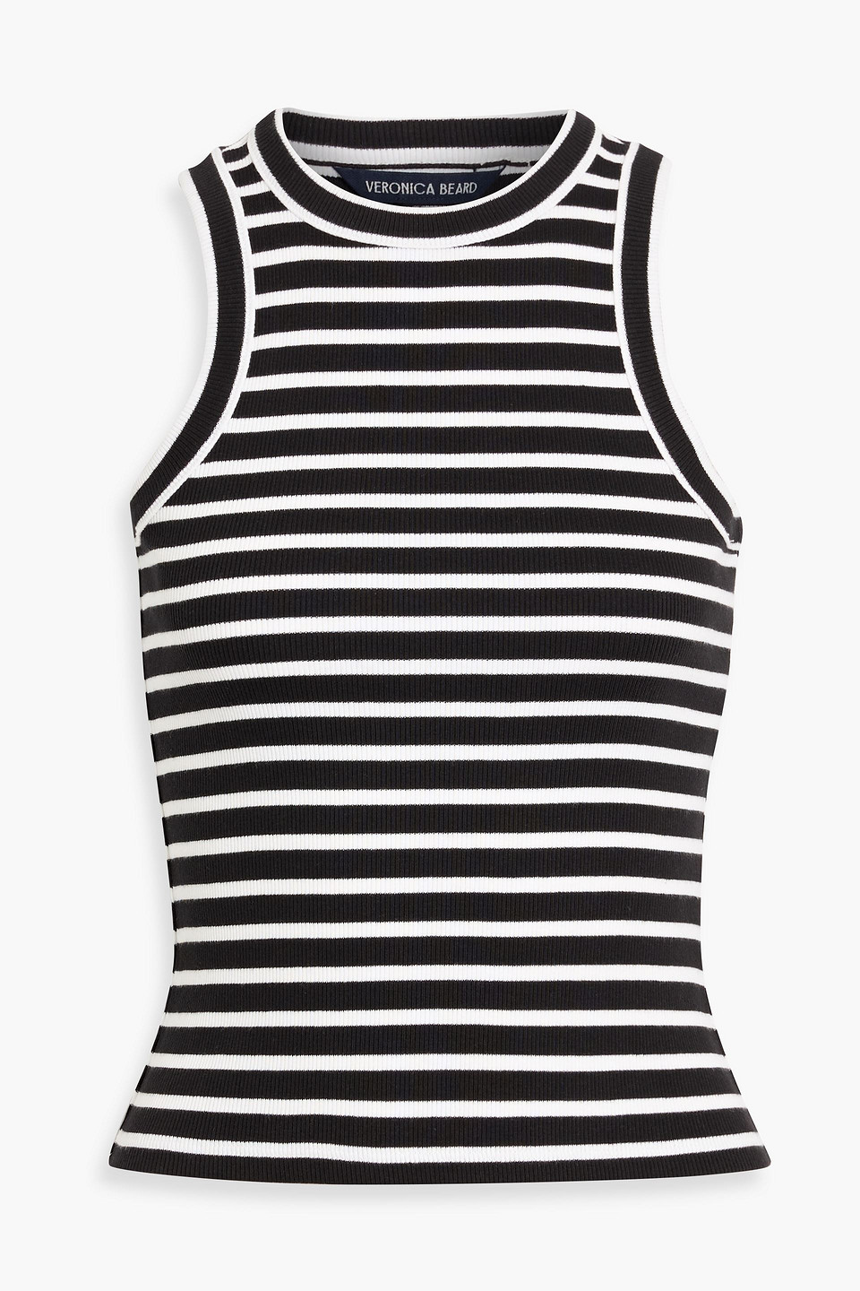 Veronica Beard Jordyn Cropped Striped Cotton-blend Jersey Tank In Multi