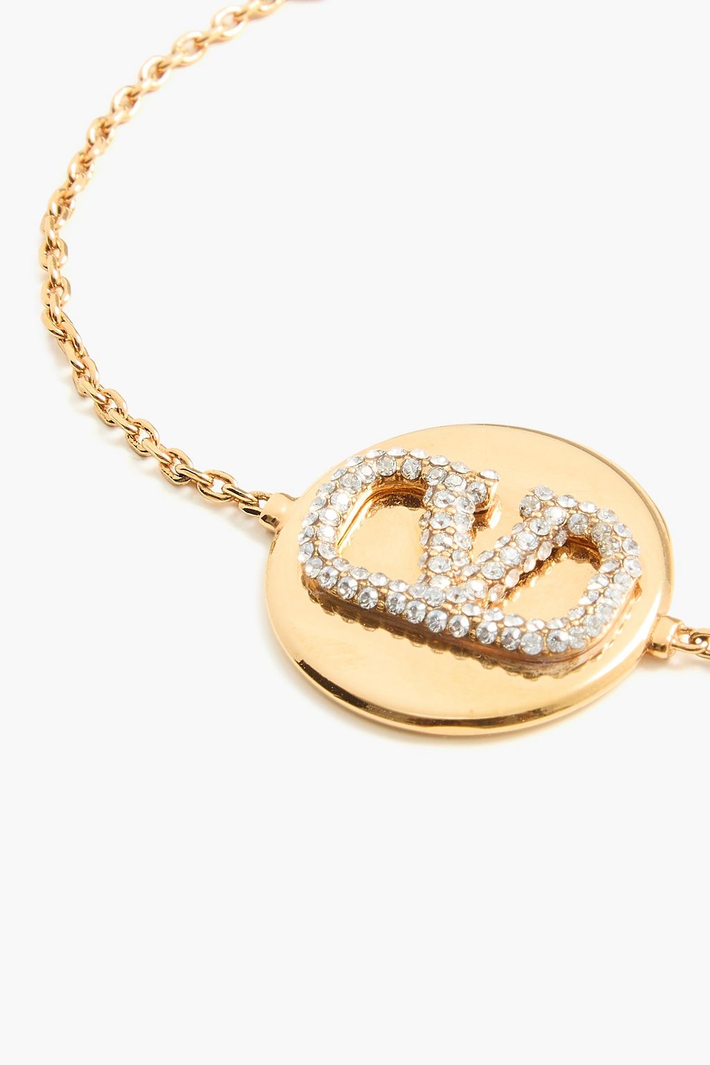 VALENTINO GARAVANI VLOGO 18-karat gold-plated crystal bracelet