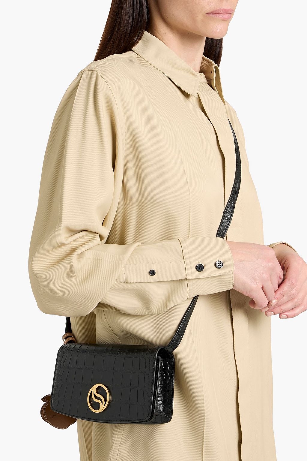 STELLA MCCARTNEY S-Wave croc-effect shoulder bag