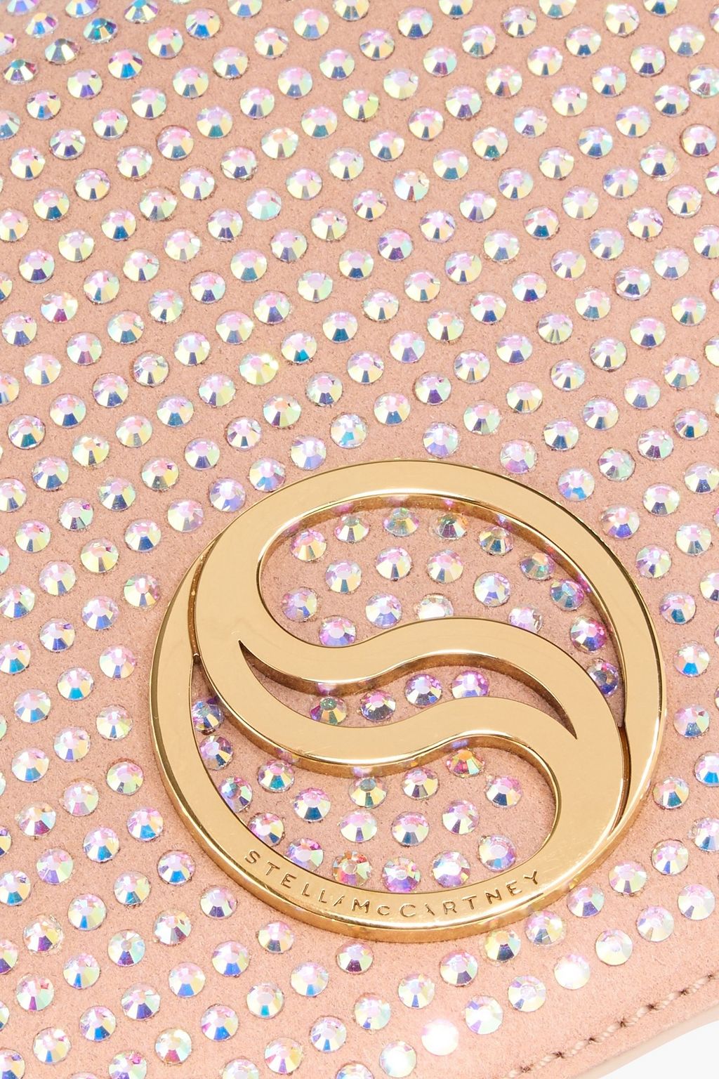 STELLA MCCARTNEY S-Wave crystal-embellished brushed cross-body bag