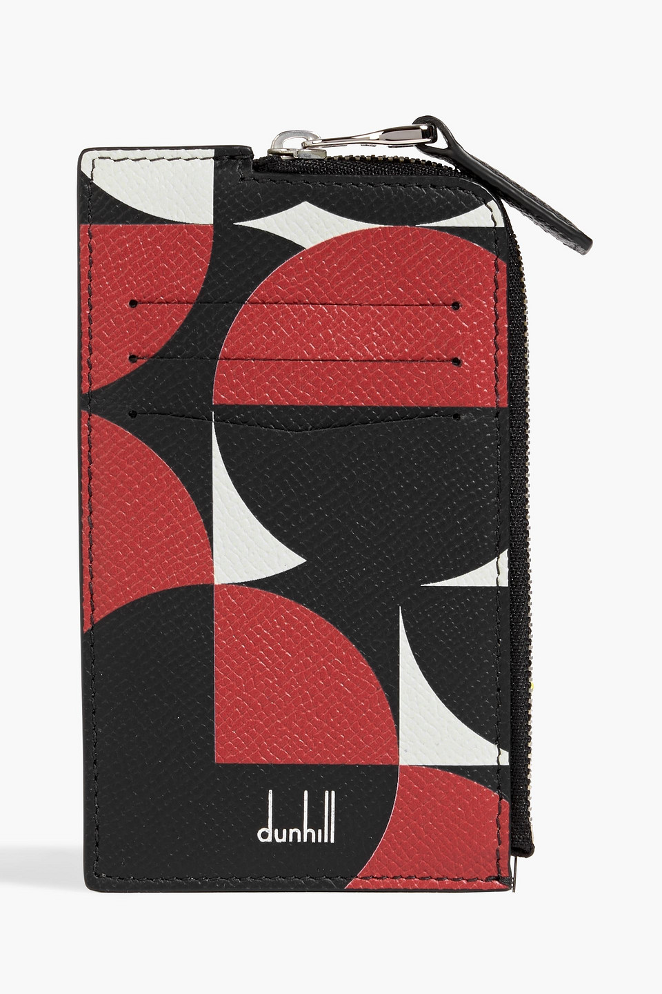 Dunhill Cadogan Printed Pebbled-leather Cardholder In Red