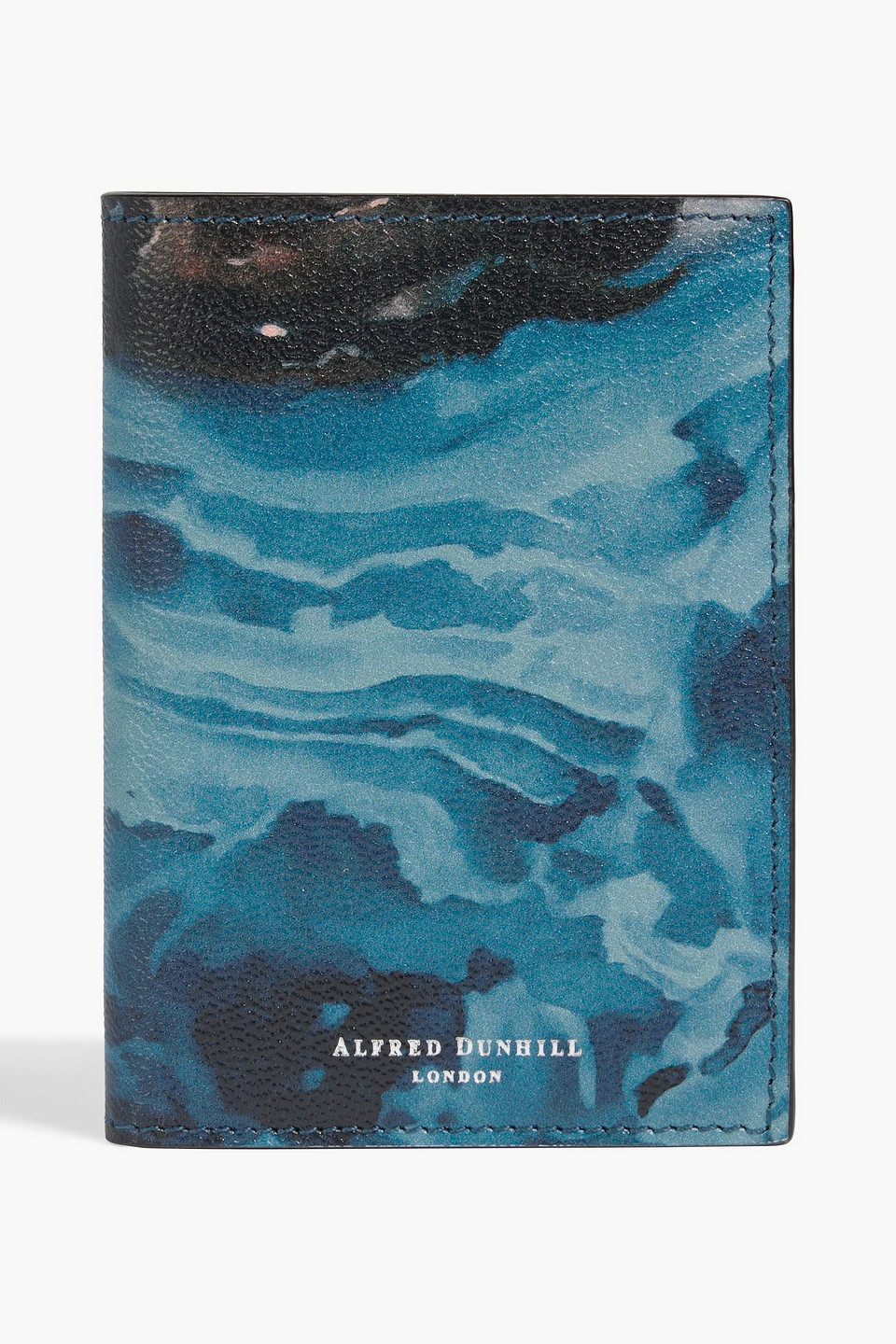 Dunhill Duke Printed Pebbled-leather Cardholder In Blue