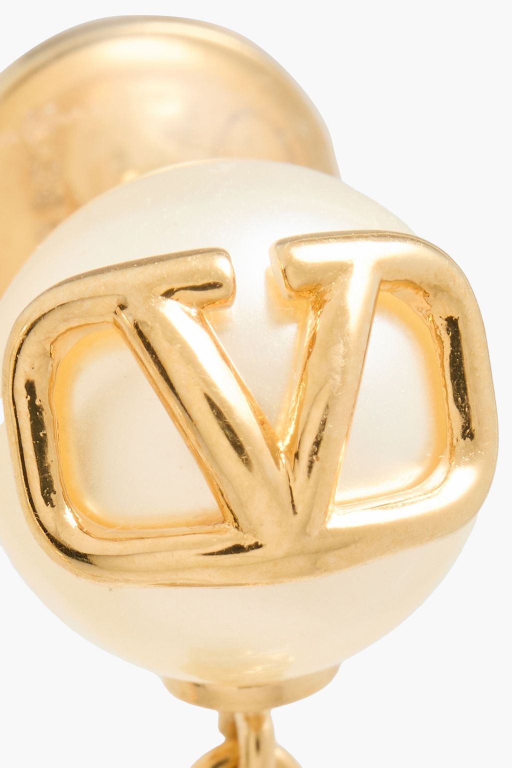 VALENTINO GARAVANI VLOGO gold-tone, faux pearl and crystal earrings