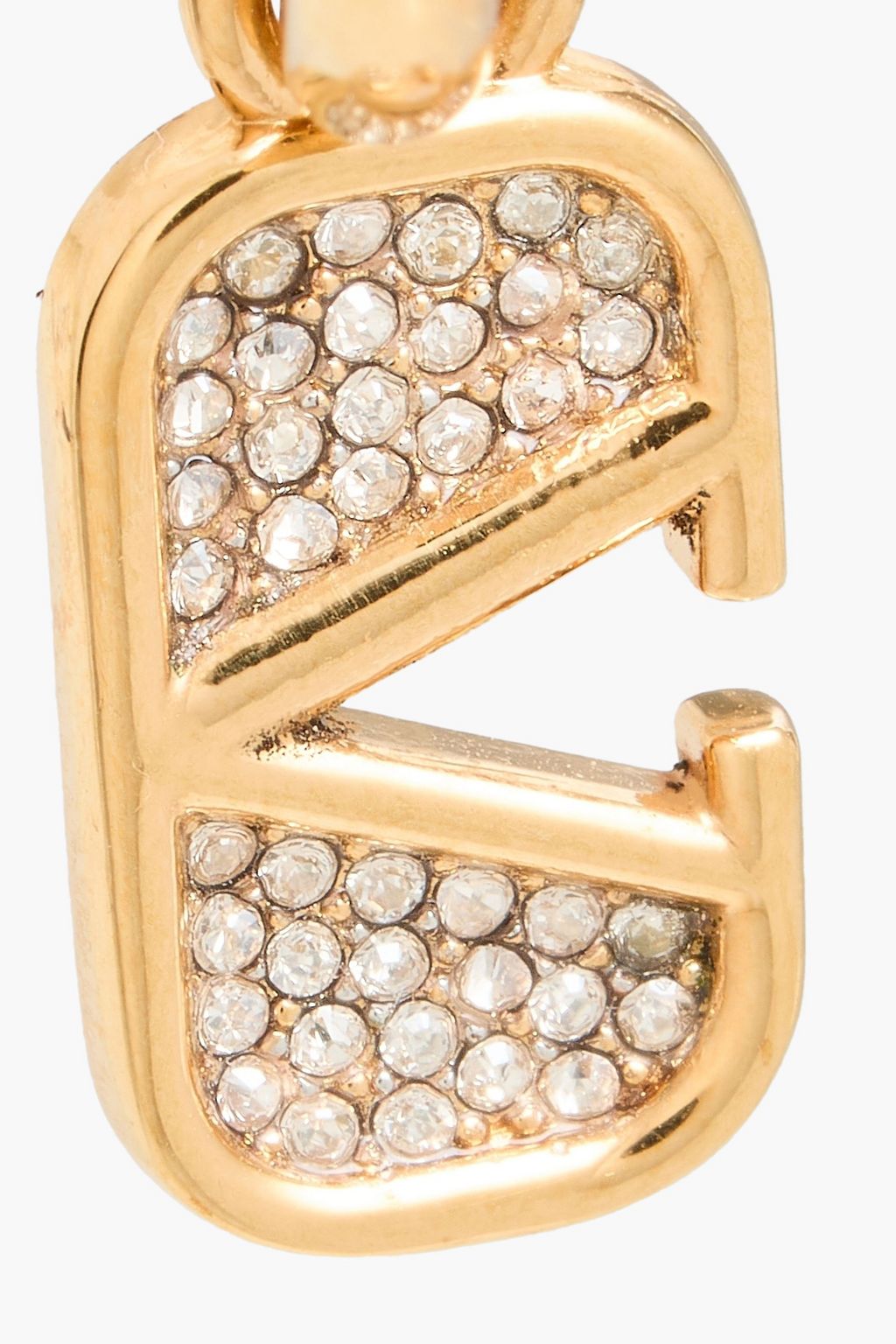 VALENTINO GARAVANI 18-karat gold-plated crystal hoop earrings