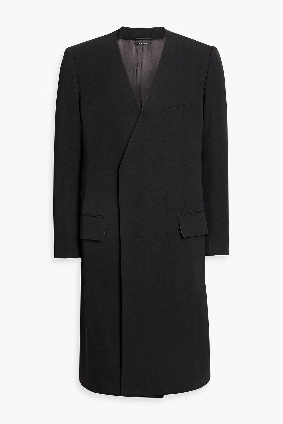 Dunhill Double-breasted Wool-twill Coat In Black