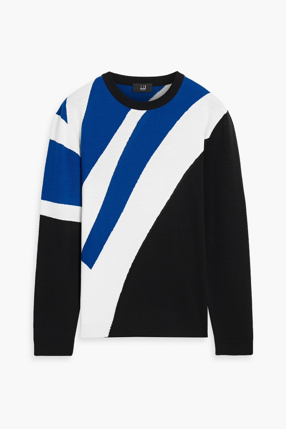 dunhill - intarsia wool sweater - blue - xl