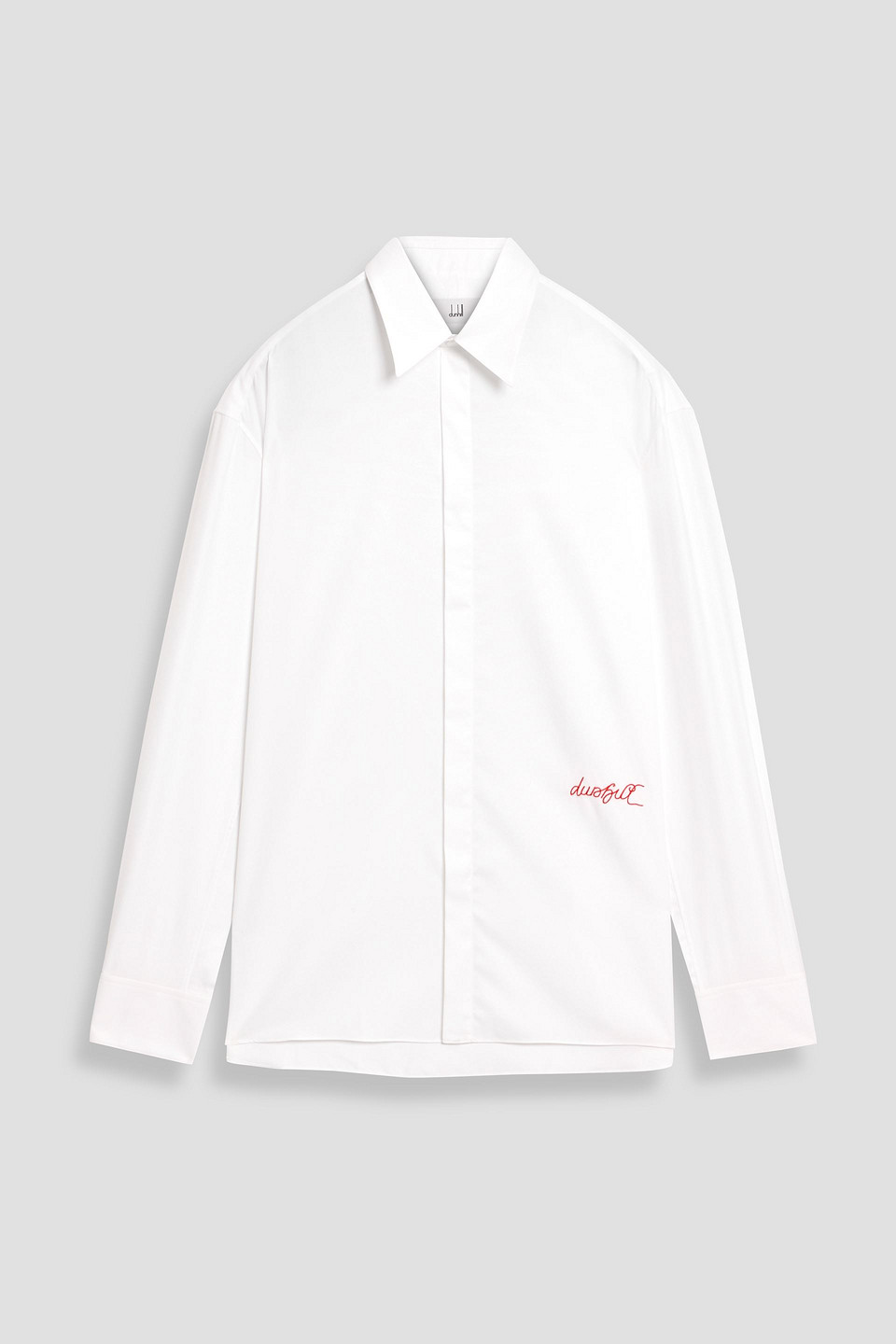 dunhill - cotton oxford shirt - white - xl