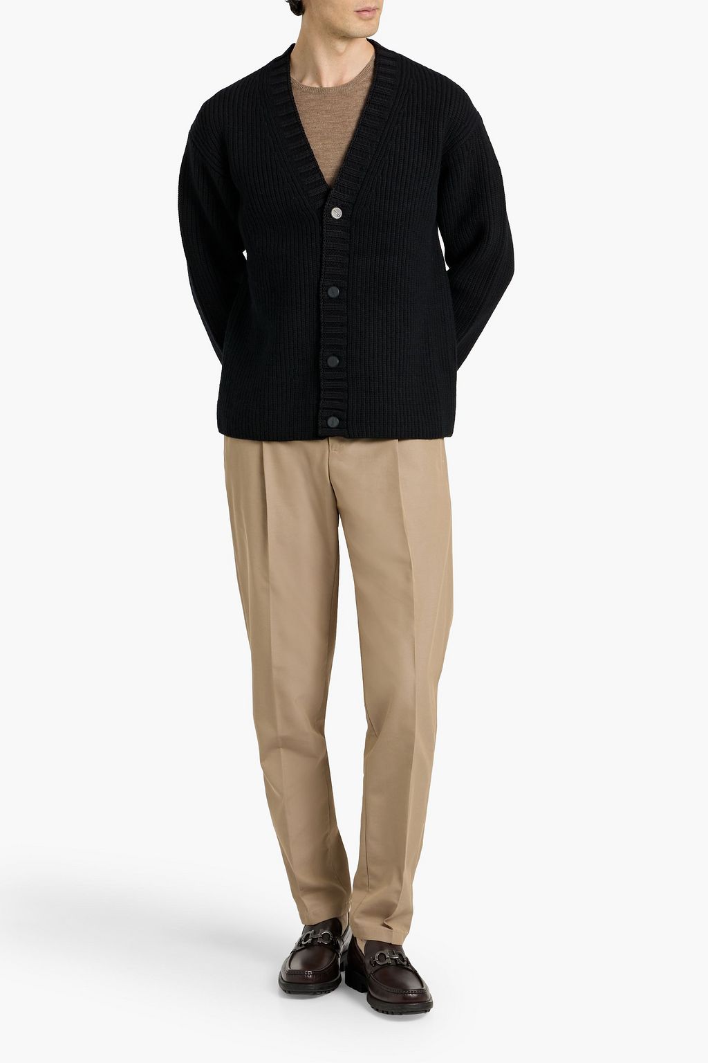 DUNHILL Tapered wool and cotton-blend pants