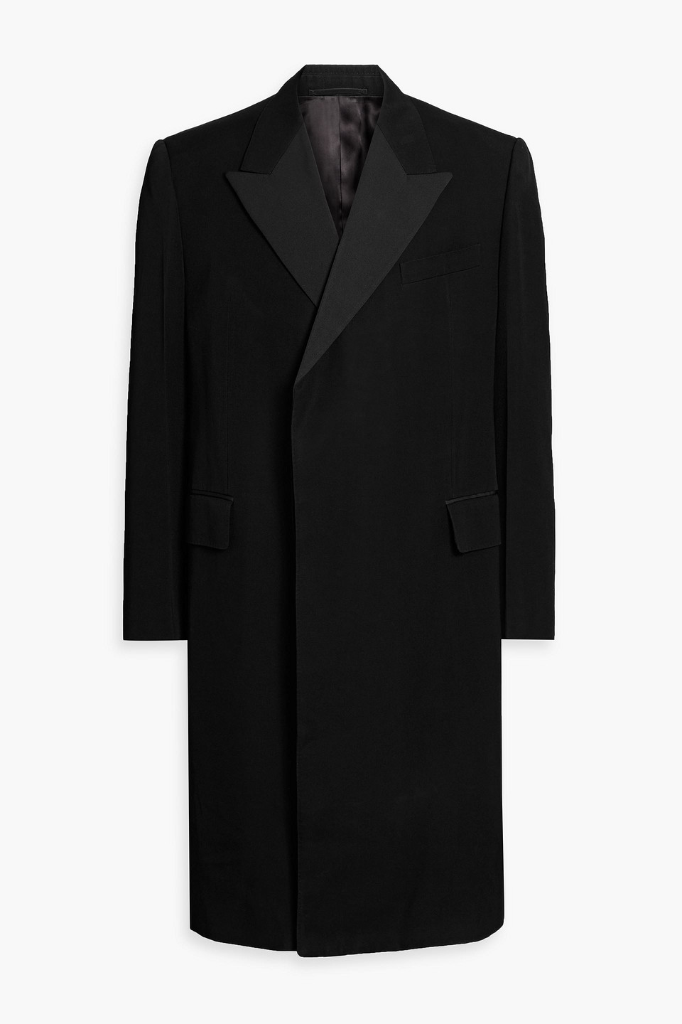 Dunhill Double-breasted Wool-twill Coat In Black
