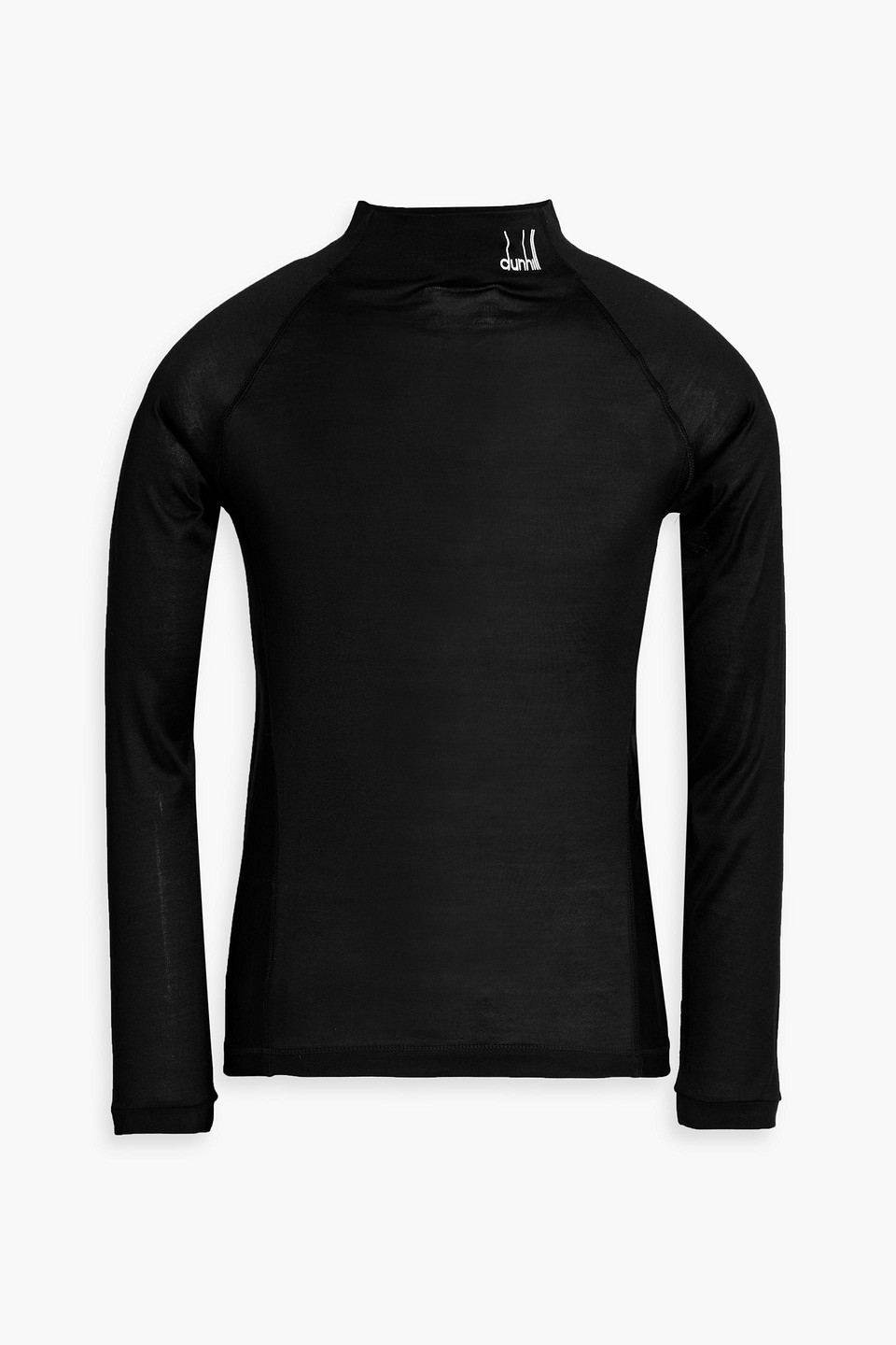 dunhill - embroidered silk t-shirt - black - s