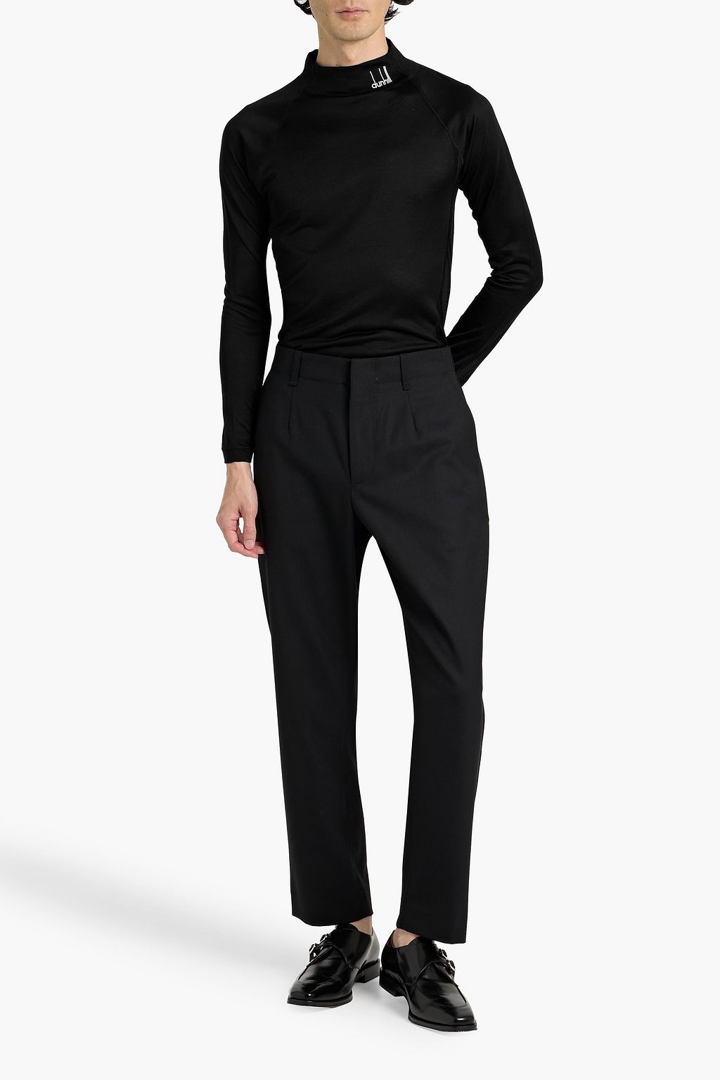 DUNHILL Embroidered silk T-shirt