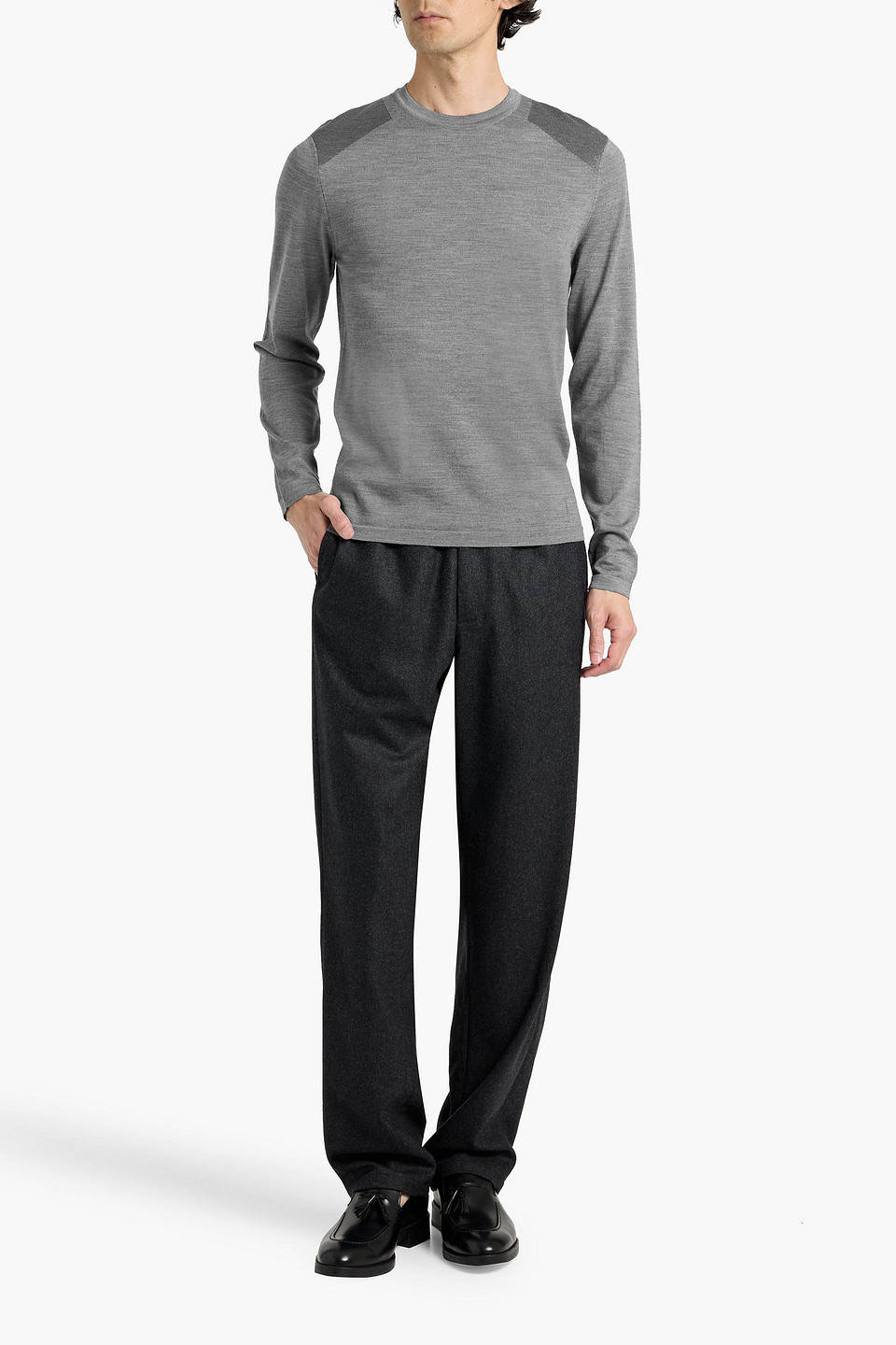 Dunhill Wool And Silk-blend Sweater In Gray