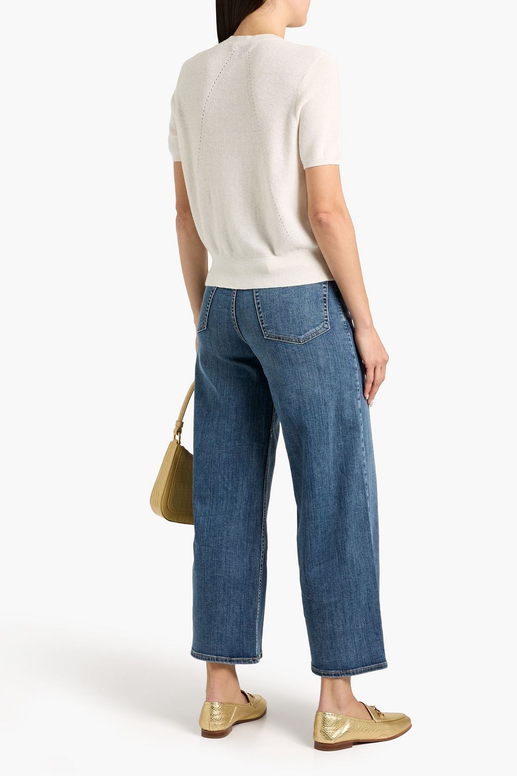 RAG & BONE Serena cropped high-rise wide leg jeans