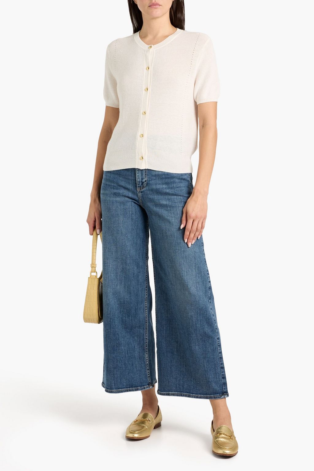RAG & BONE Serena cropped high-rise wide leg jeans