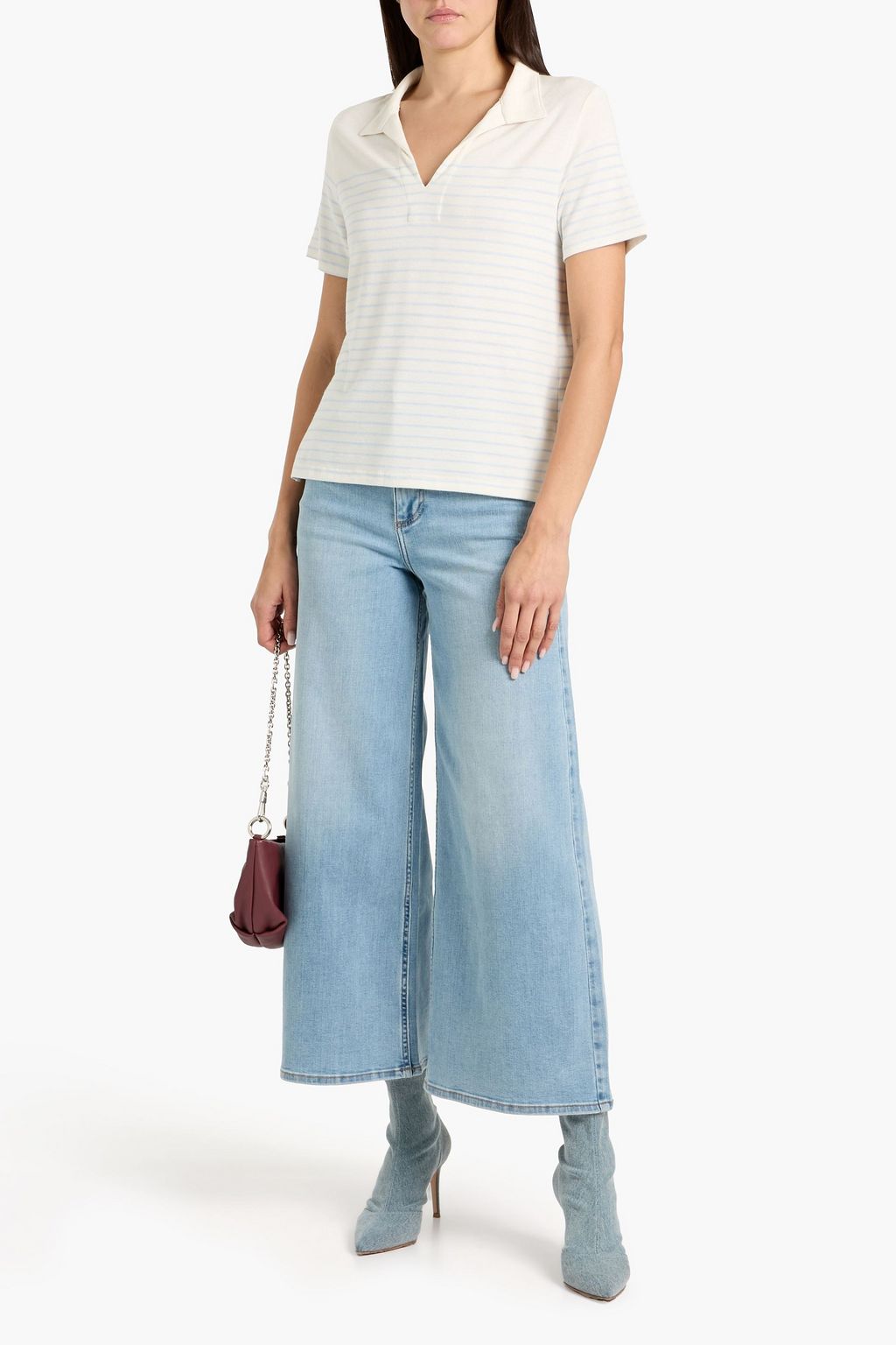 RAG & BONE Serena cropped high-rise wide leg jeans