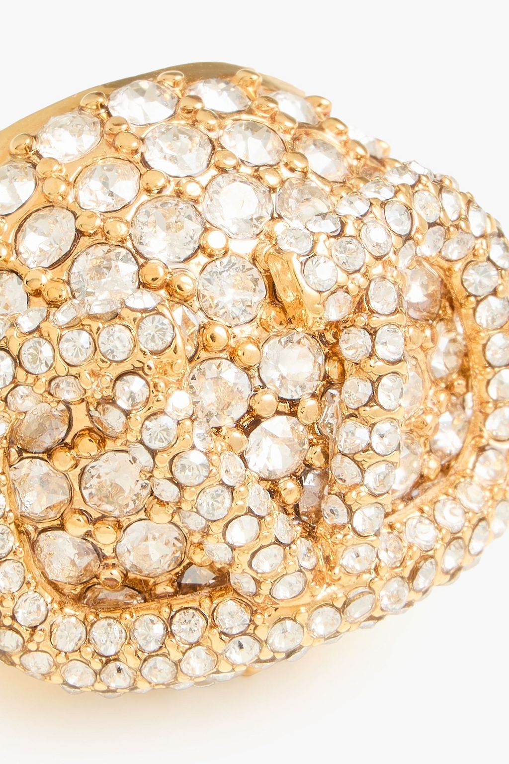 VALENTINO GARAVANI VLOGO 18-karat gold-plated crystal ring