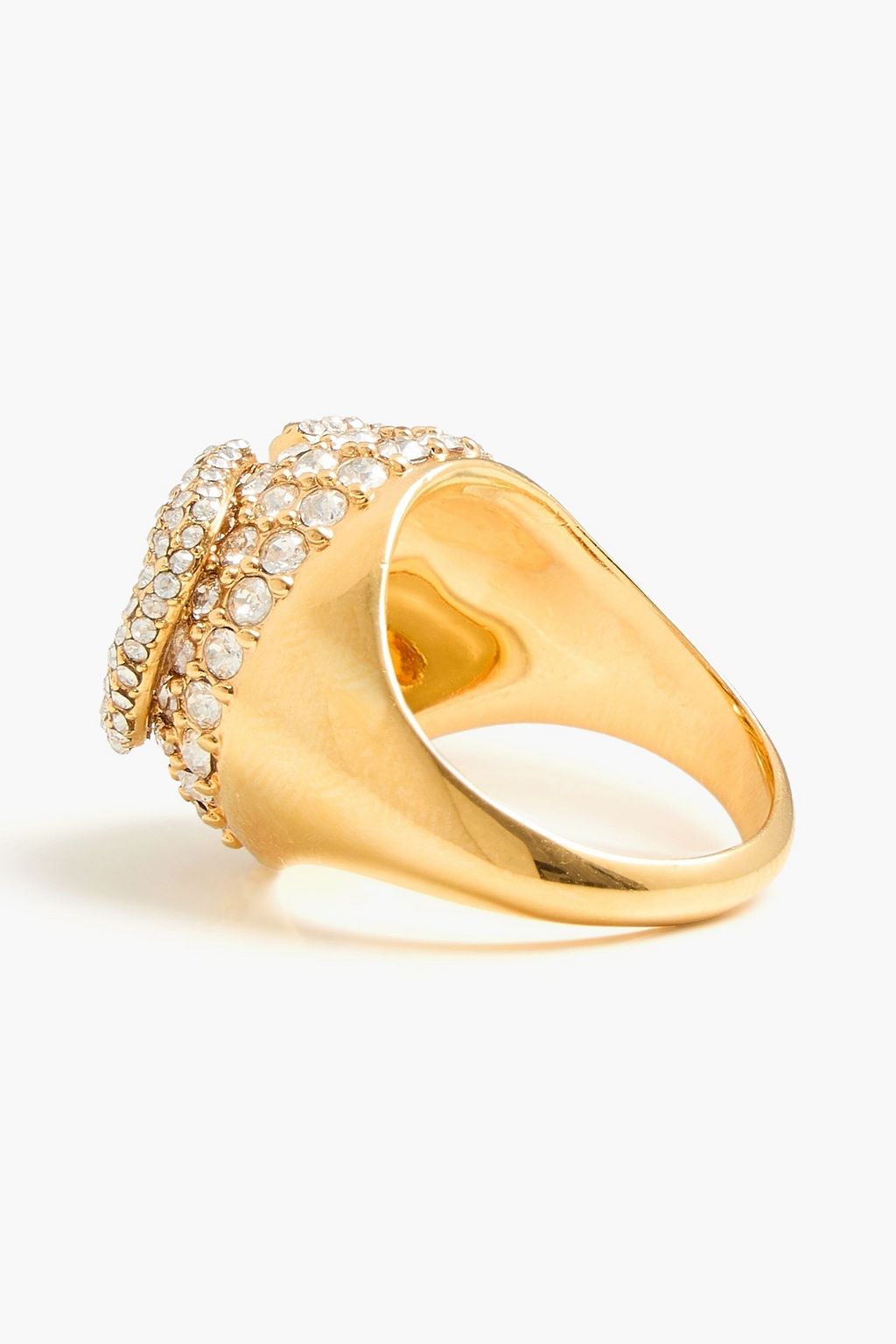 VALENTINO GARAVANI VLOGO 18-karat gold-plated crystal ring