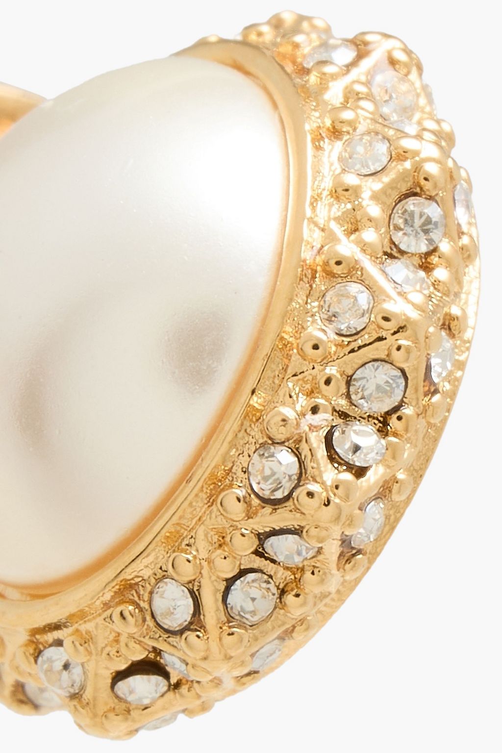 VALENTINO GARAVANI 18-karat gold-plated, faux pearl and crystal earrings