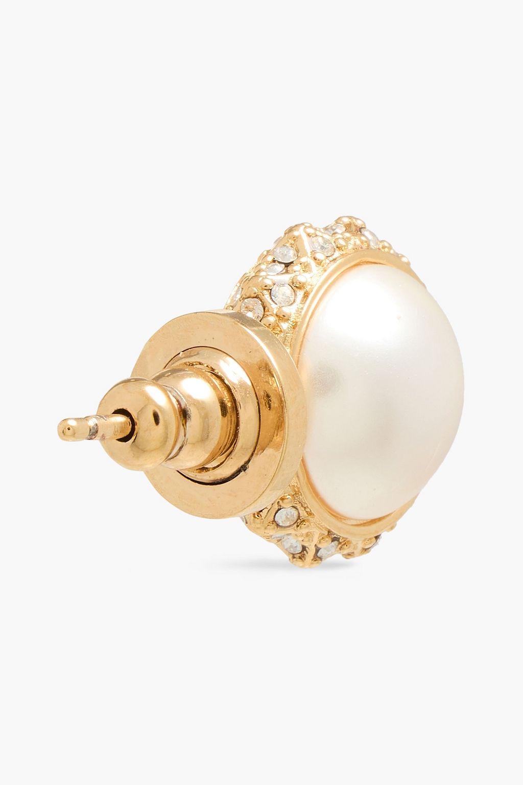 VALENTINO GARAVANI 18-karat gold-plated, faux pearl and crystal earrings