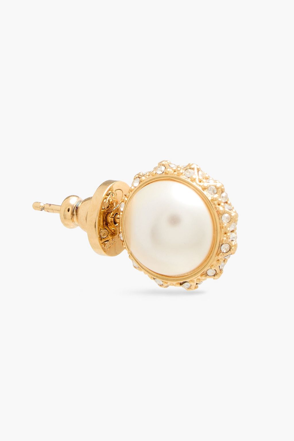VALENTINO GARAVANI 18-karat gold-plated, faux pearl and crystal earrings
