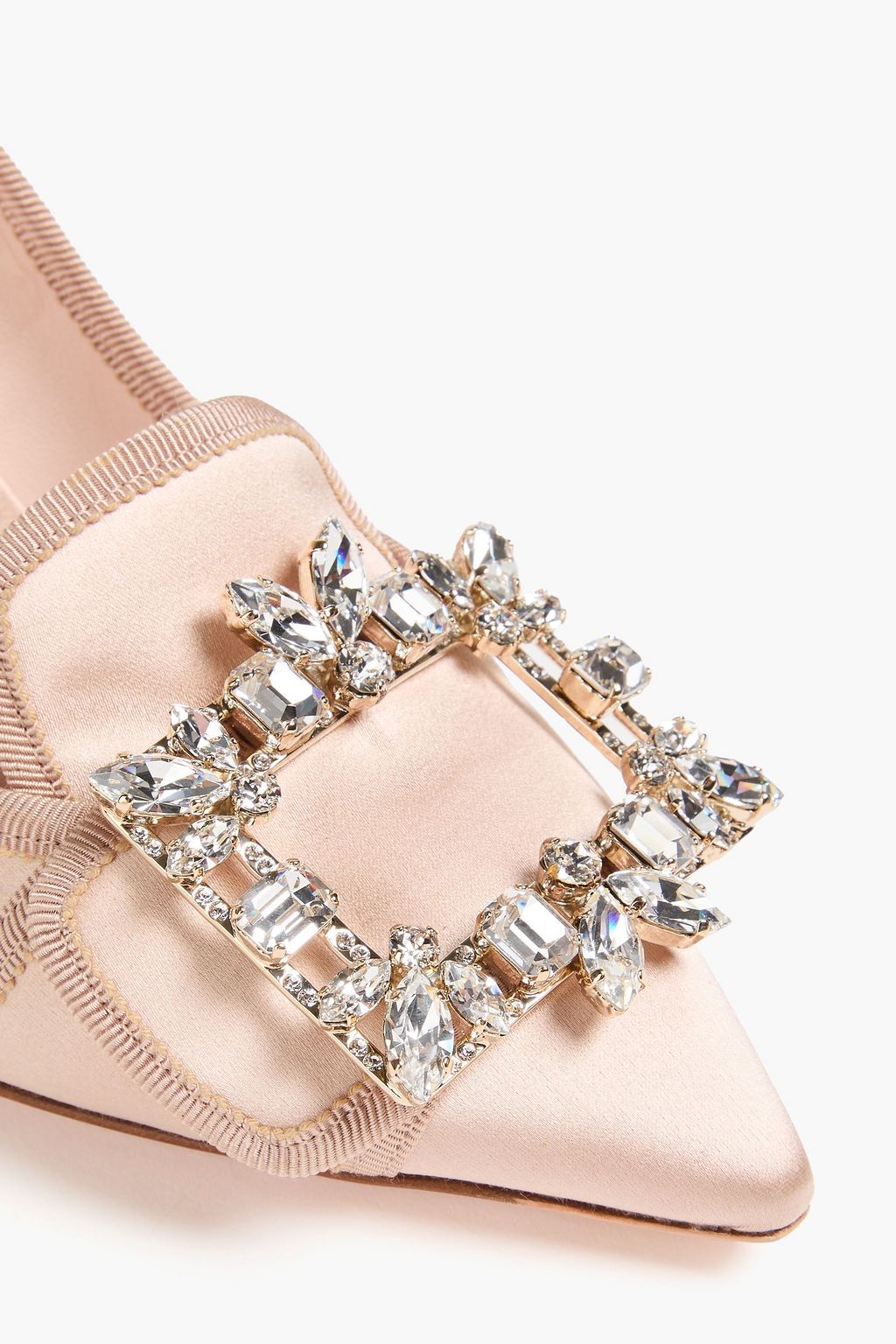 ROGER VIVIER Embellished grosgrain-trimmed satin pumps