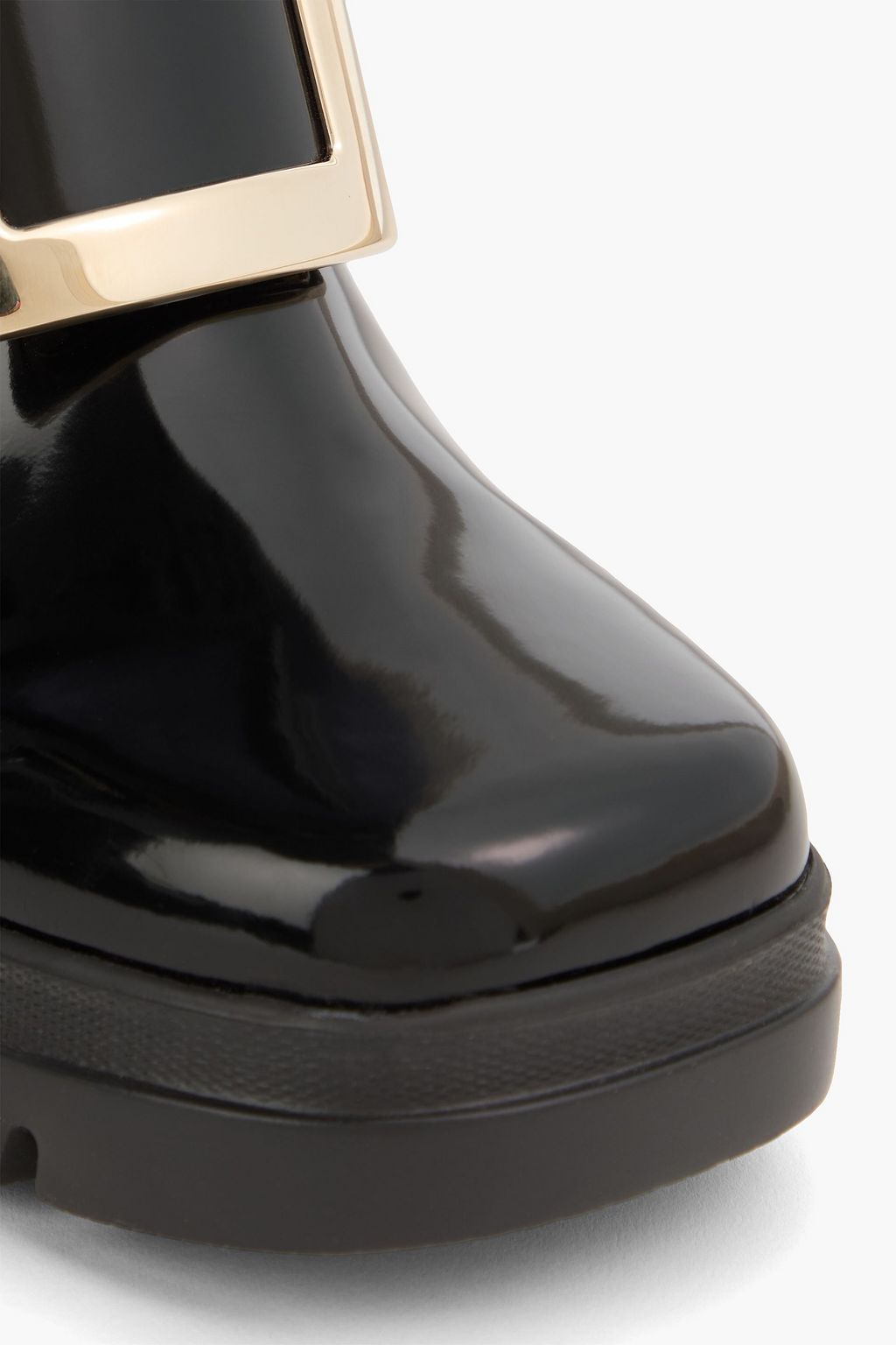ROGER VIVIER Buckle-embellished patent-leather Chelsea boots