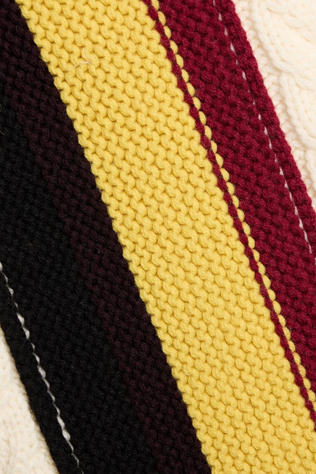 DUNHILL Striped cable-knit wool sweater