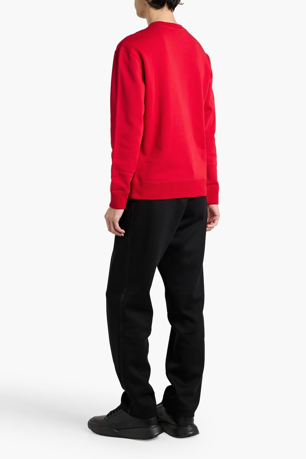 DUNHILL Embroidered French cotton-terry sweatshirt