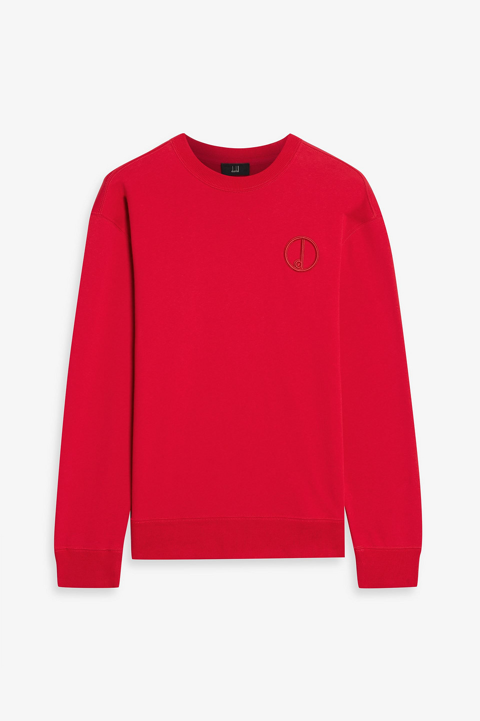 dunhill - embroidered french cotton-terry sweatshirt - red - xxl