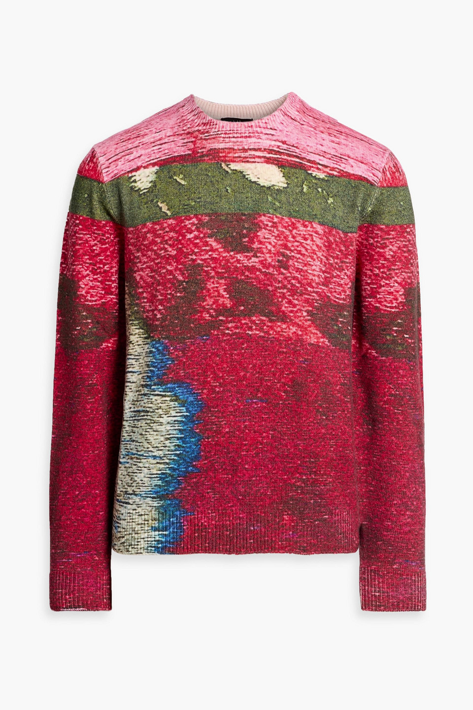 dunhill - intarsia wool sweater - red - s