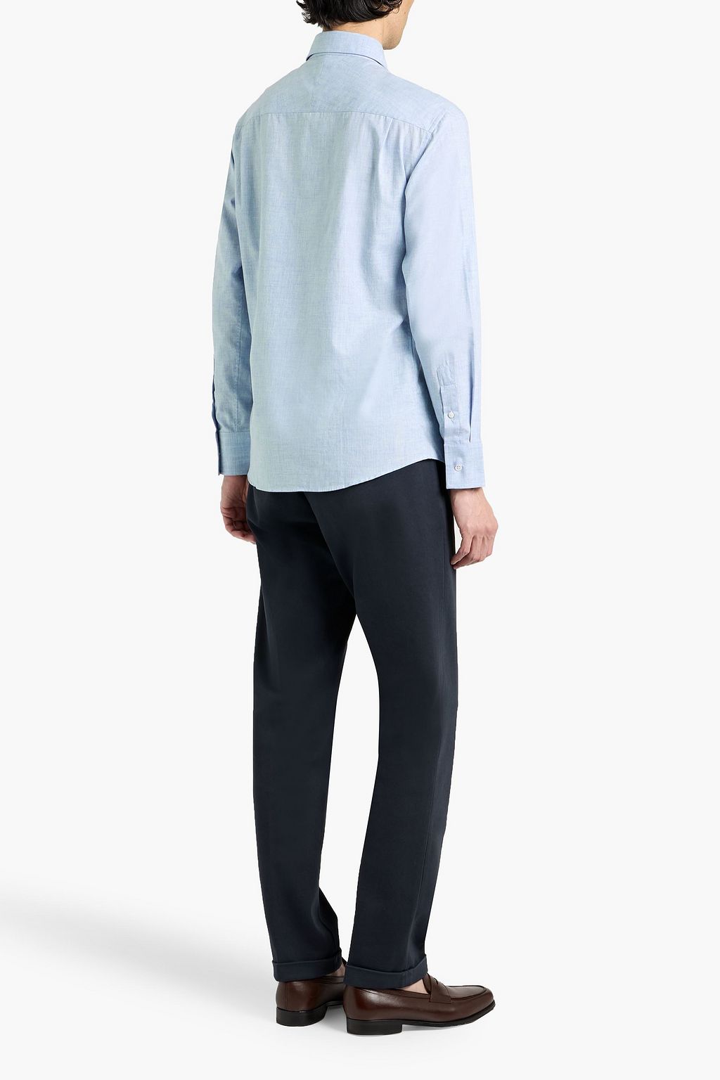 DUNHILL Cotton, cashmere and wool-blend shirt