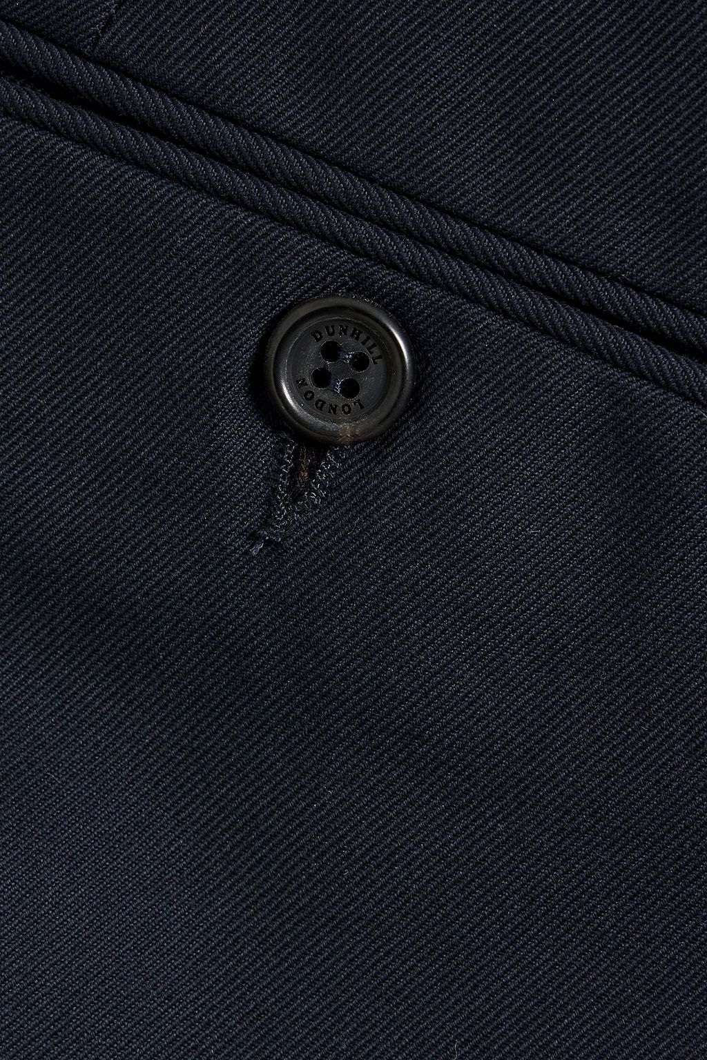DUNHILL Tapered cotton and wool-blend twill chinos