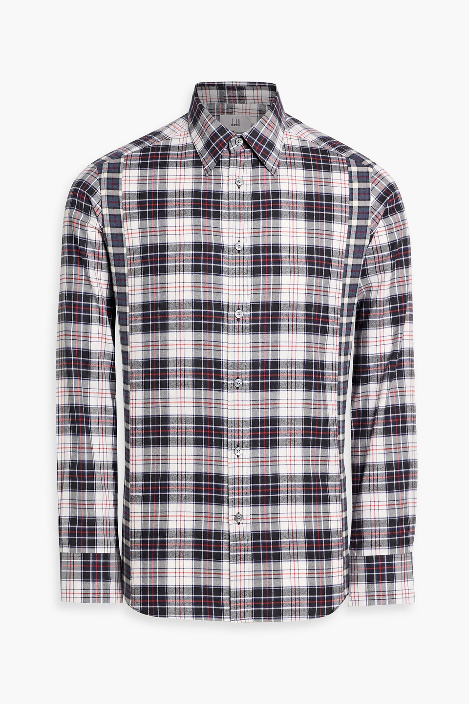 dunhill - checked cotton-flannel shirt - black - xxl