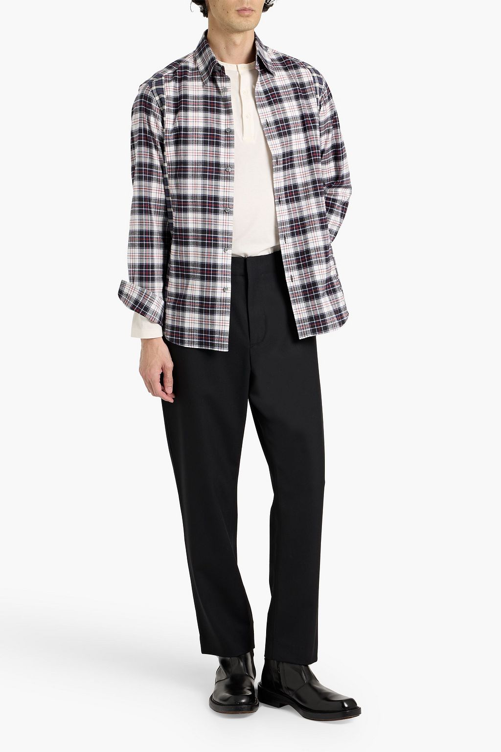 DUNHILL Checked cotton-flannel shirt