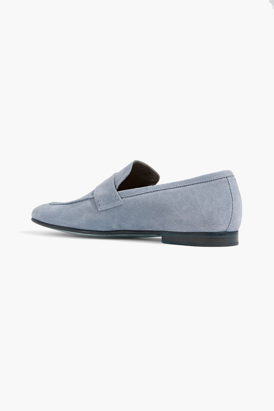 Dunhill Chiltern Suede Penny Loafers In Blue