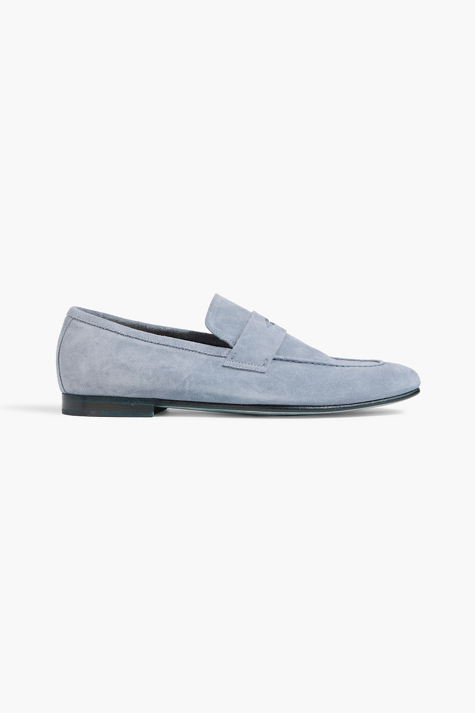 Dunhill Chiltern Suede Penny Loafers In Blue