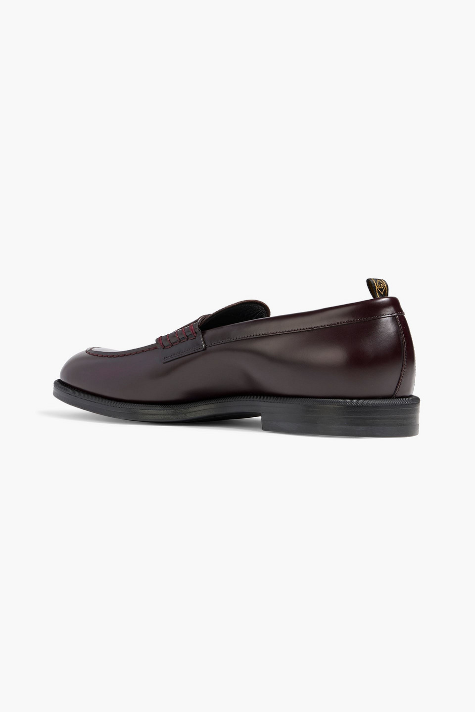 Dunhill College Leather Penny Loafers In Burgundy