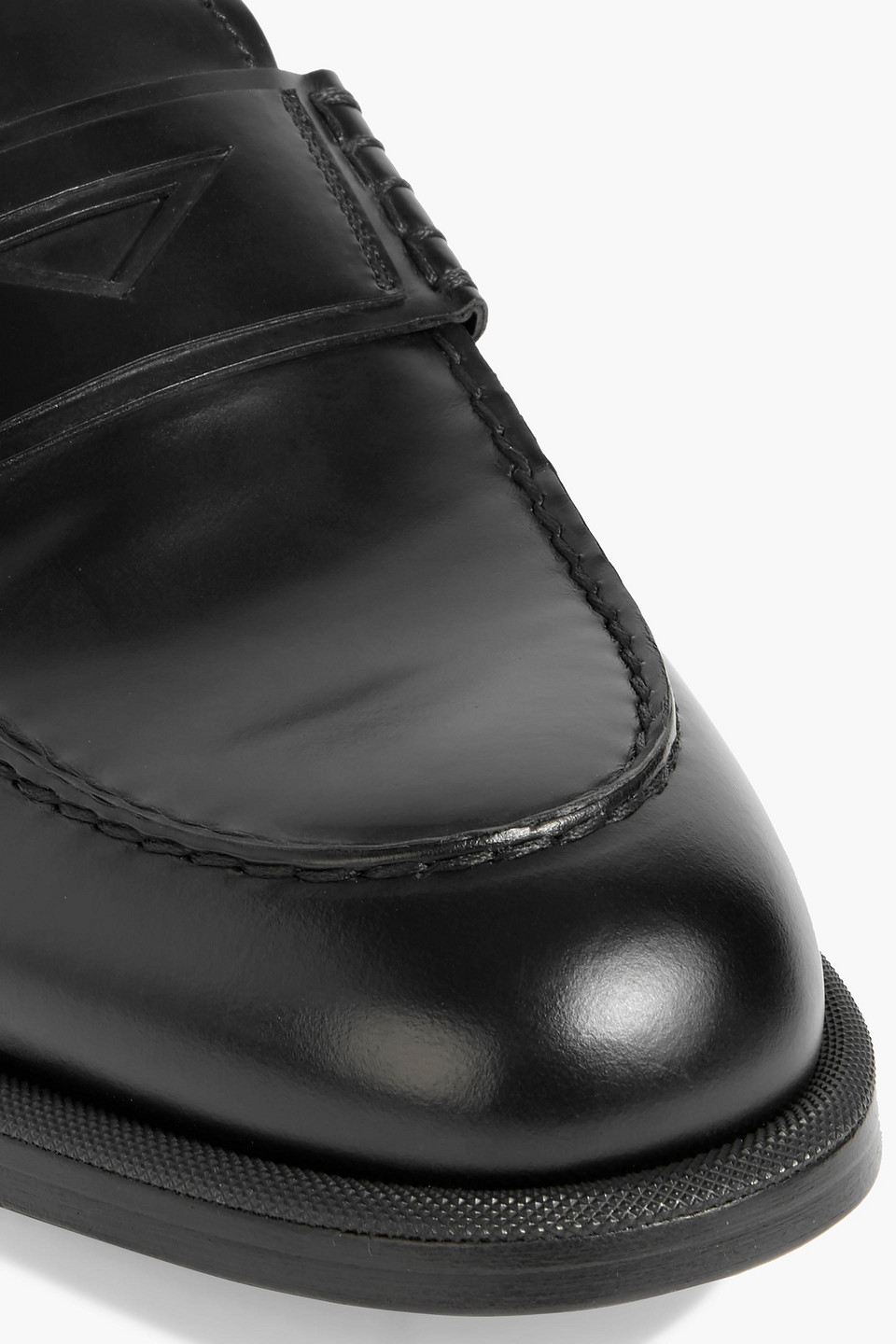 Dunhill College Leather Penny Loafers In Black