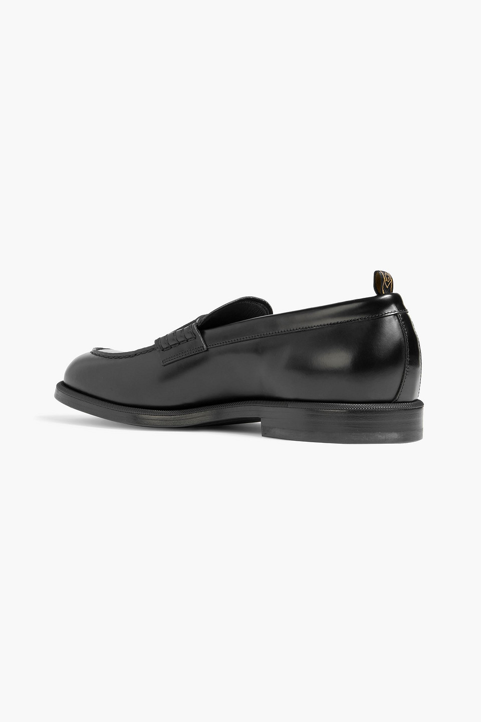 Dunhill College Leather Penny Loafers In Black