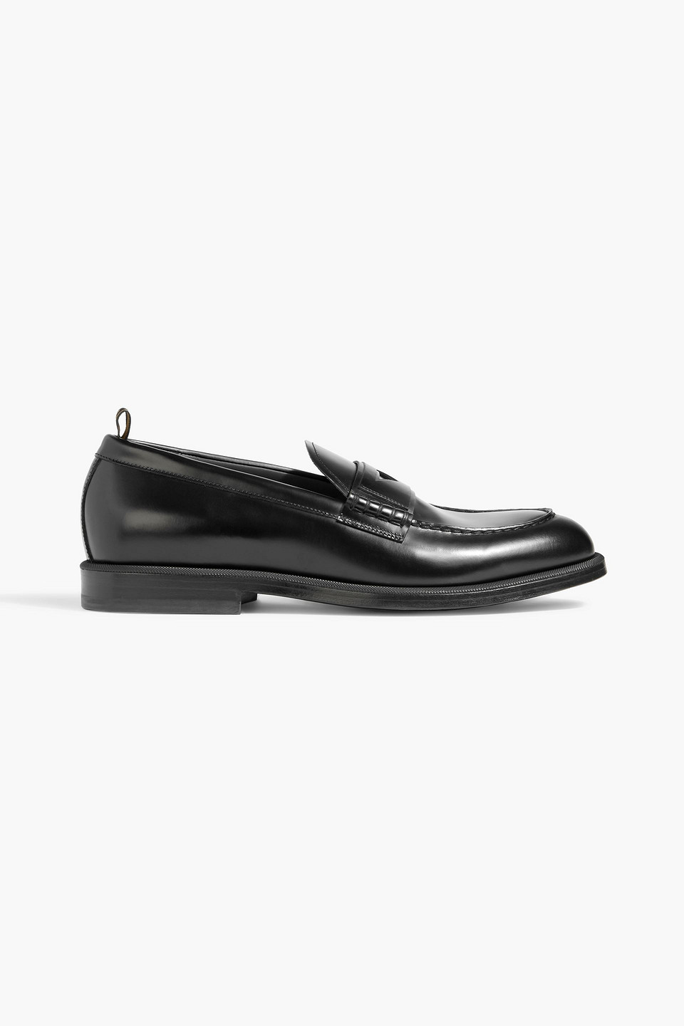 Dunhill College Leather Penny Loafers In Black