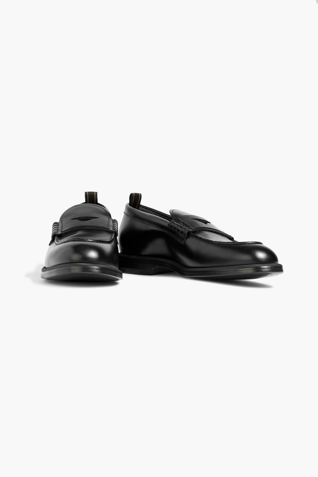 DUNHILL College leather penny loafers