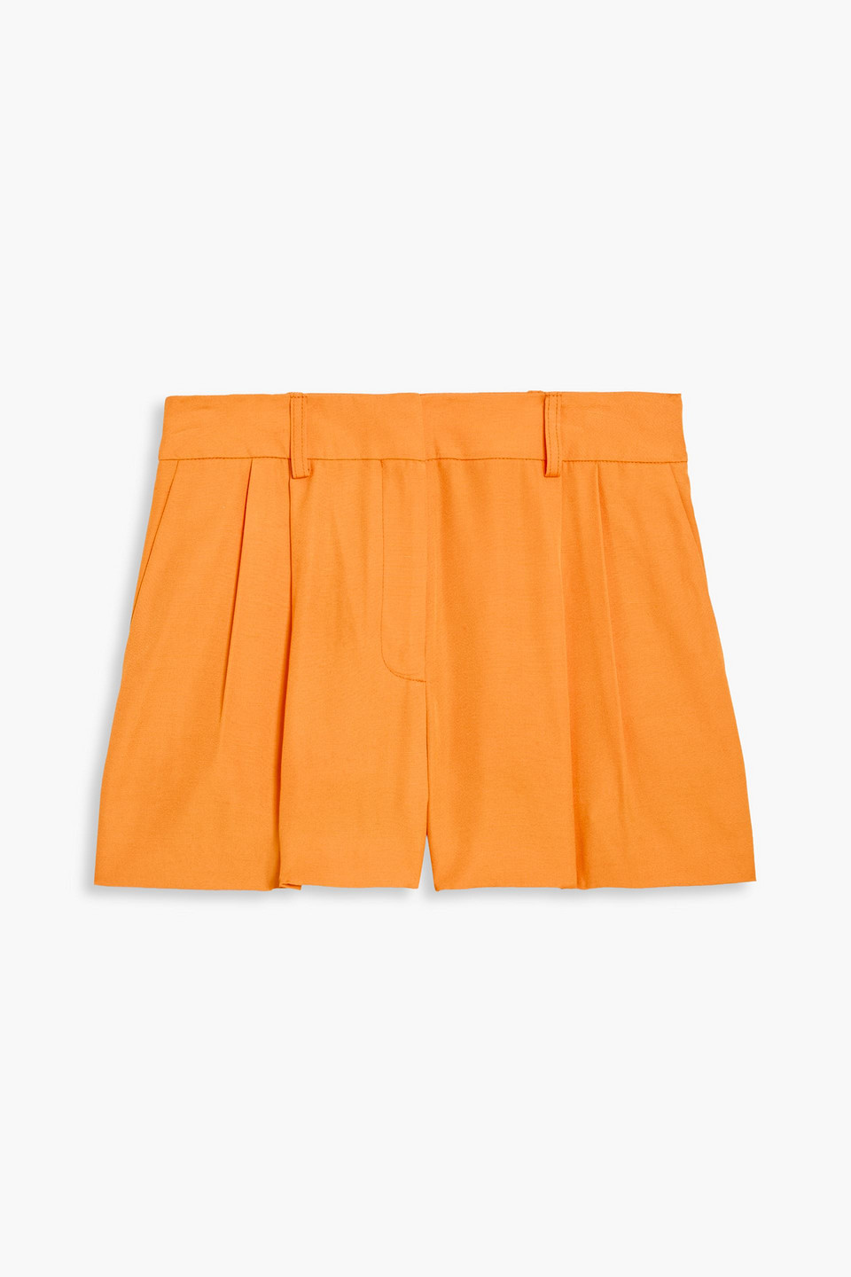 Stella Mccartney Pleated Crepe Shorts In Orange